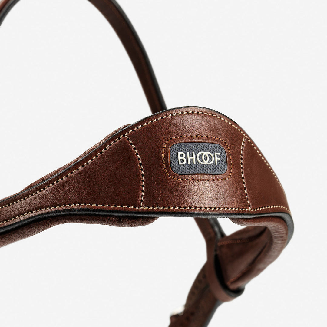 BHOOF Eyewear 3 Slim Sport - STRĒID. 405g flash bridle for horse comfort, soft padding ears, two-finger noseband fit, removable flash.