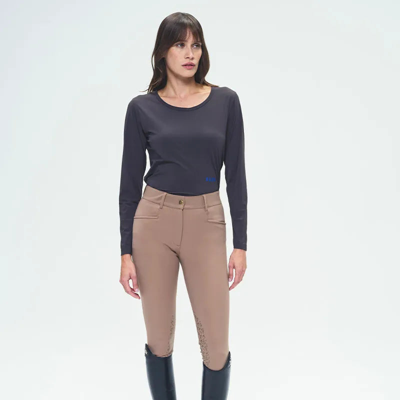 Dada Sport Betty ML Technical Riding T-Shirt - STRĒID. Long-sleeved lightweight tee in Scorched Earth or Marine, bi-stretch, breathable, sunproof, Italian fabric made in Portugal.