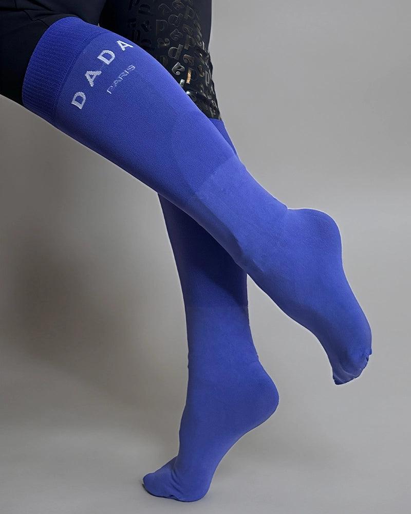 Dada Sport Fifou Socks 2 Pairs - STRĒID. Thin microfiber riding socks in Navy & Chalk or Oxide & Storm, reinforced foot, ribbed cuffs, fits 35-42, made in France.