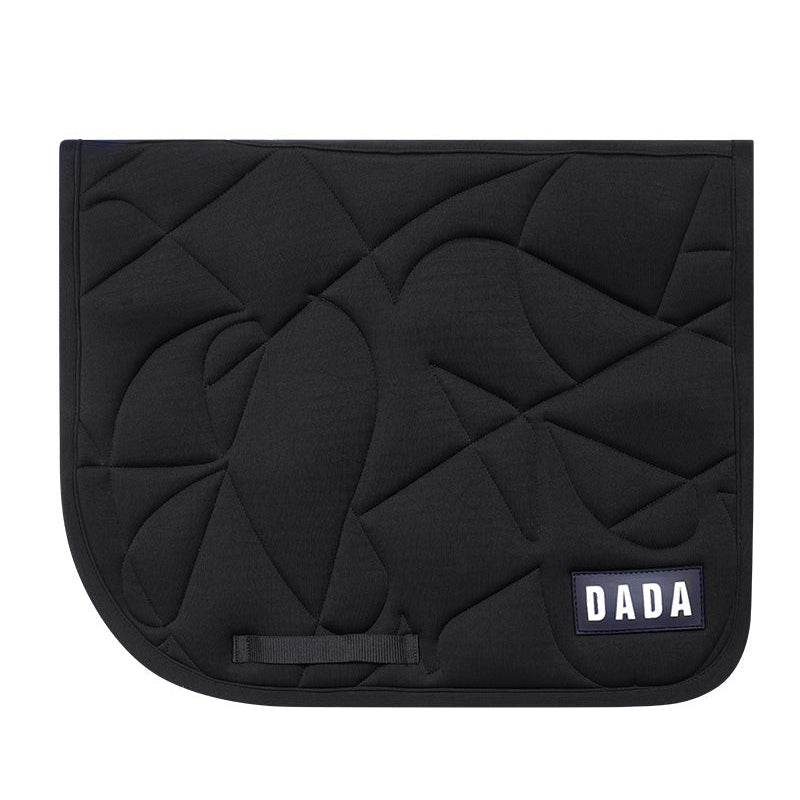 Dada Sport Fit for Fun Saddle Pad Navy - STRĒID. Ergonomic horse saddle pad in navy with neoprene padding, water-repellent layer, and unique Dada motif for comfort and performance.