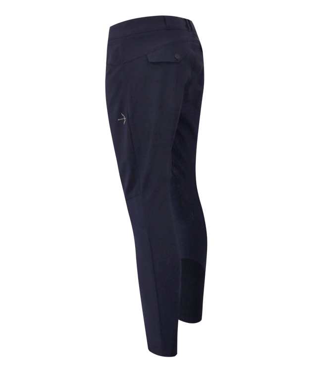 Henry Tec Grip Black Kids Breeches by LAGUSO - STRĒID. Eco-friendly equestrian kidswear with grip system and black stretch fabric for young horse riders.