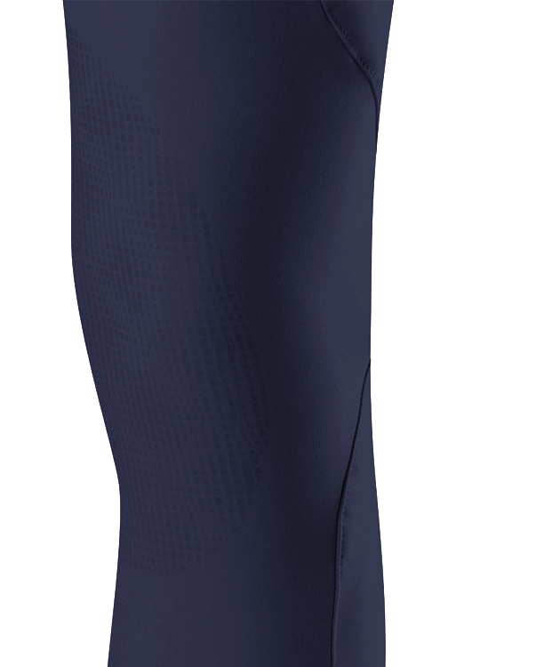 Henry Tec Grip Black Kids Breeches by LAGUSO - STRĒID. Eco-friendly equestrian kidswear with grip system and black stretch fabric for young horse riders.