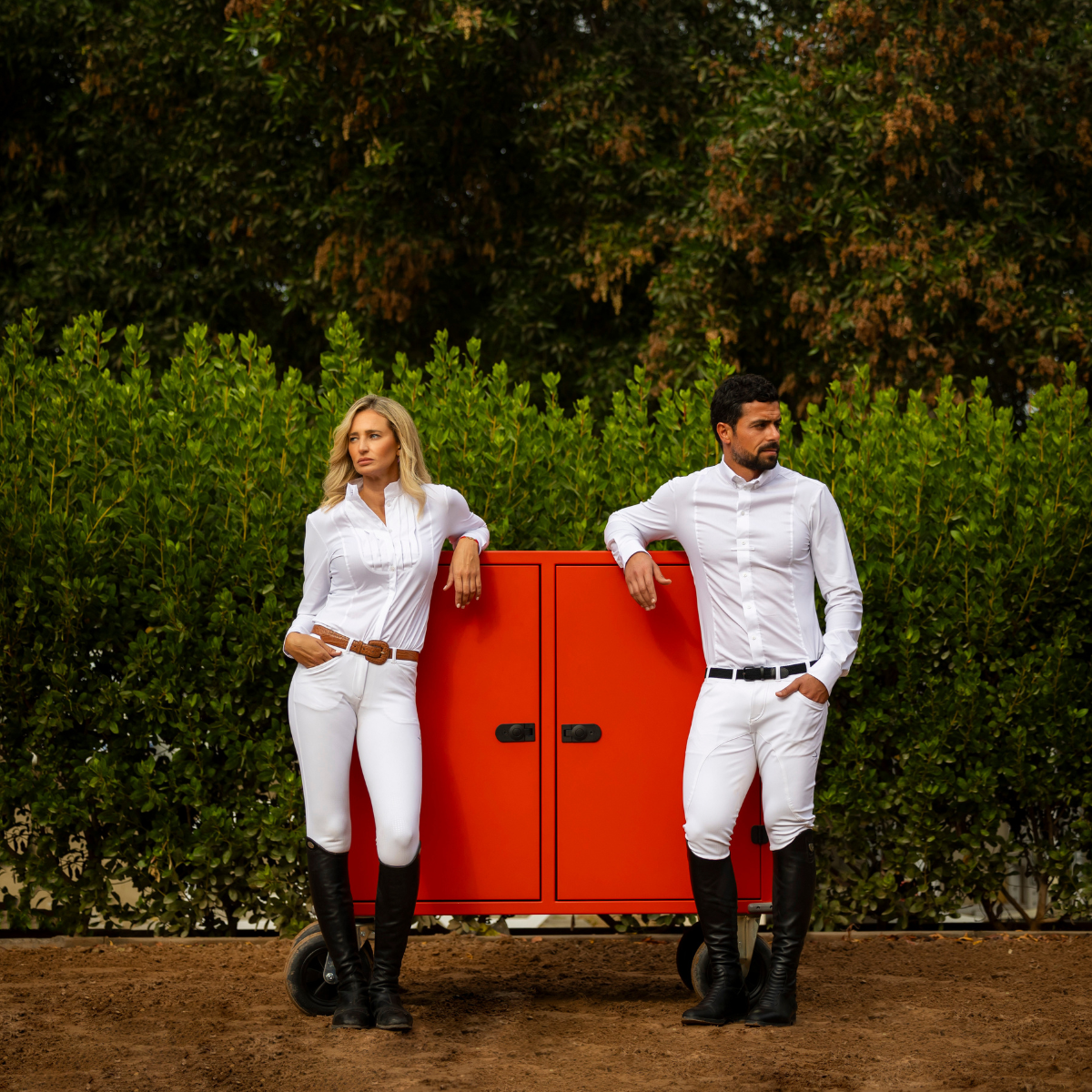 Henry Tec Grip Breeches in White by LAGUSO - Strēid. Breathable equestrian breeches with multilayer stretch fabric and Gripping System