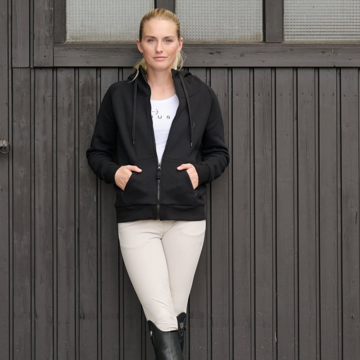 Laura Tec Grip Breeches in Beige by LAGUSO - Strēid. Premium equestrian breeches with Power Sports fabric and Laguso Gripping System for comfort and stability