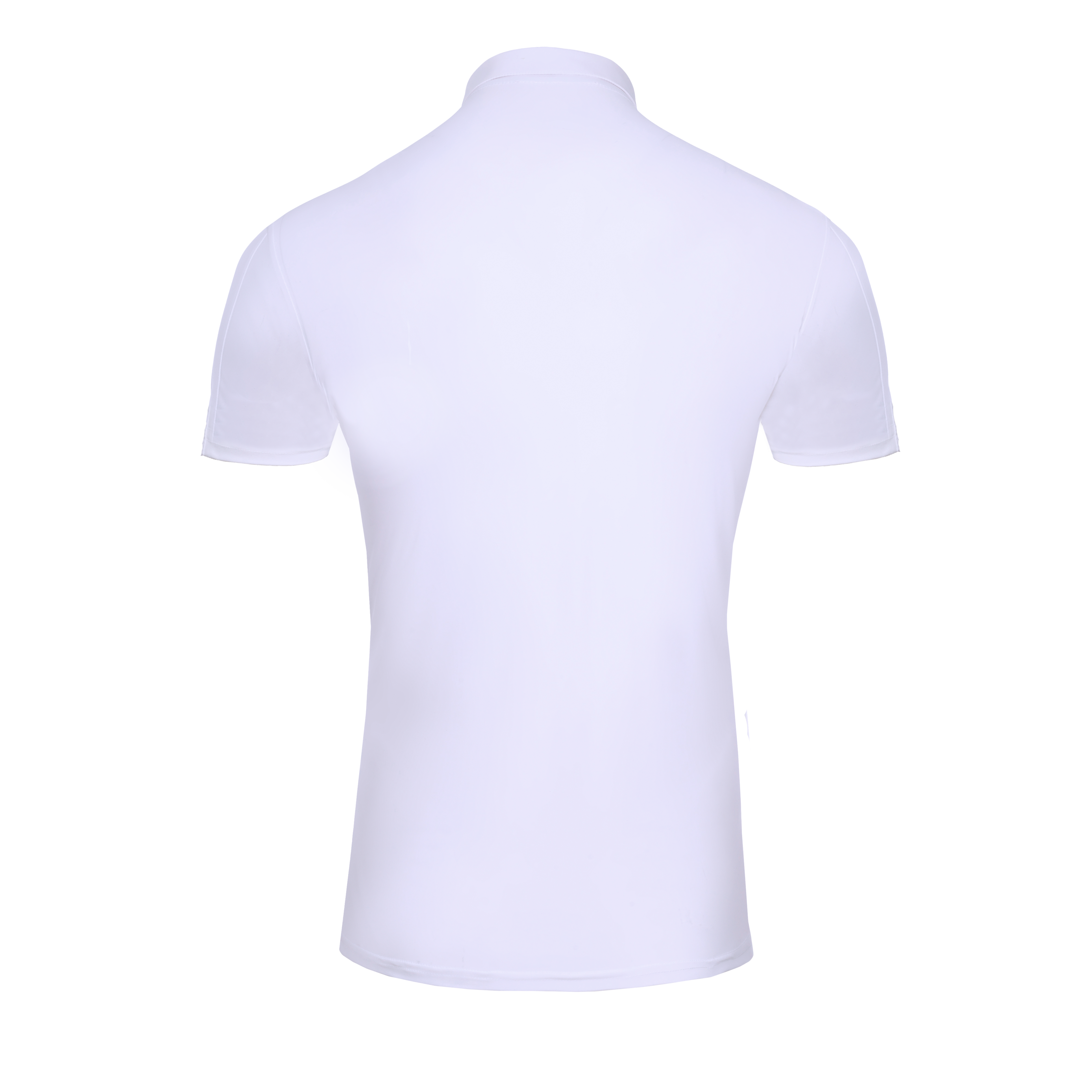 Luca White Competition Shirt by LAGUSO - Strēid. Breathable equestrian show shirt with SPF 50 and bi-elastic fabric.