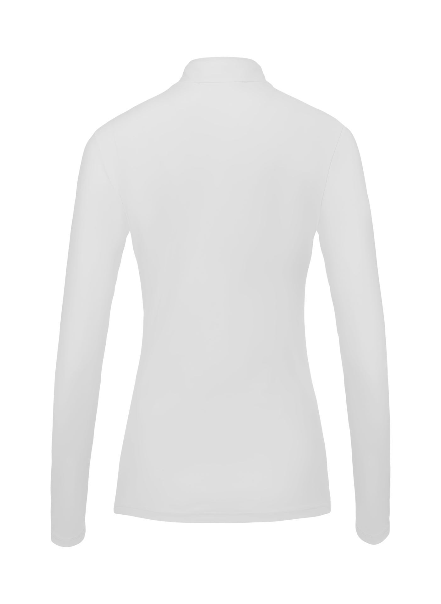 Luise White Crystal Silver Long Sleeve Shirt by LAGUSO - STRĒID. Elegant equestrian shirt with SPF 50 and breathable fabric for horse riders
