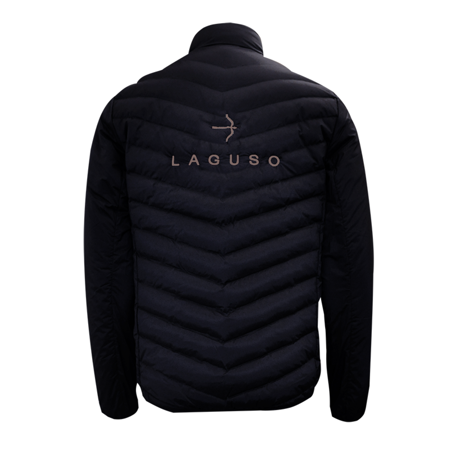 Pete Puffer Jacket in Black by LAGUSO - Strēid. Ultra-light equestrian down jacket with logo embroidery and water-repellent material