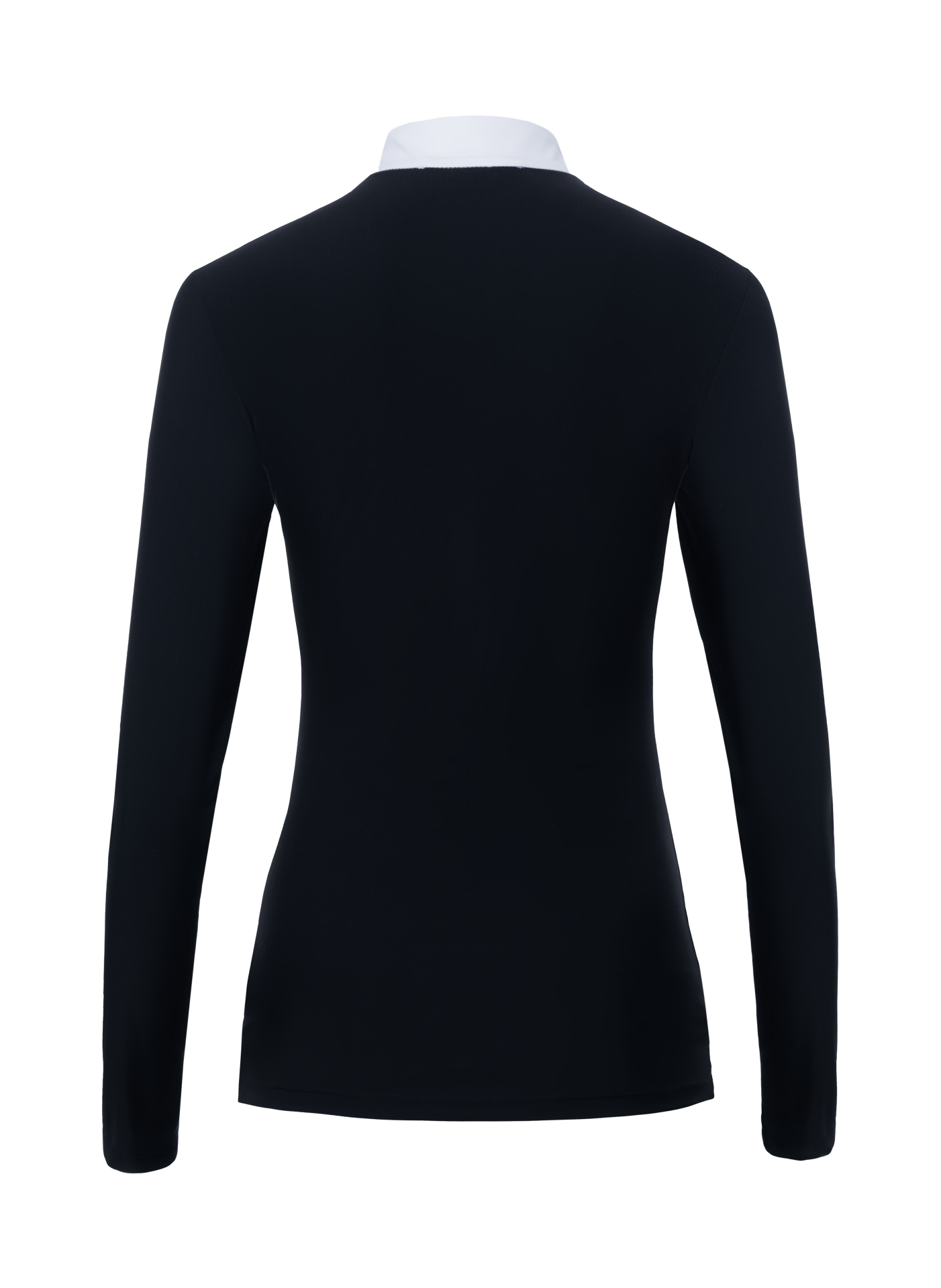 Savannah Crystal Black Long Sleeve Shirt by LAGUSO - STRĒID. Elegant equestrian shirt with SPF 50 and breathable fabric for horse riders.
