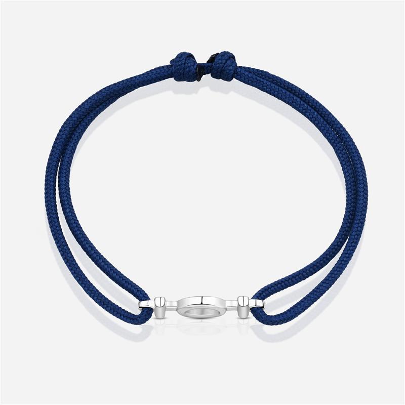 TOTI Destiny Challenge Cord Bracelet Blue - STRĒID. Adjustable blue cord bracelet with meaningful silver strength charm.
