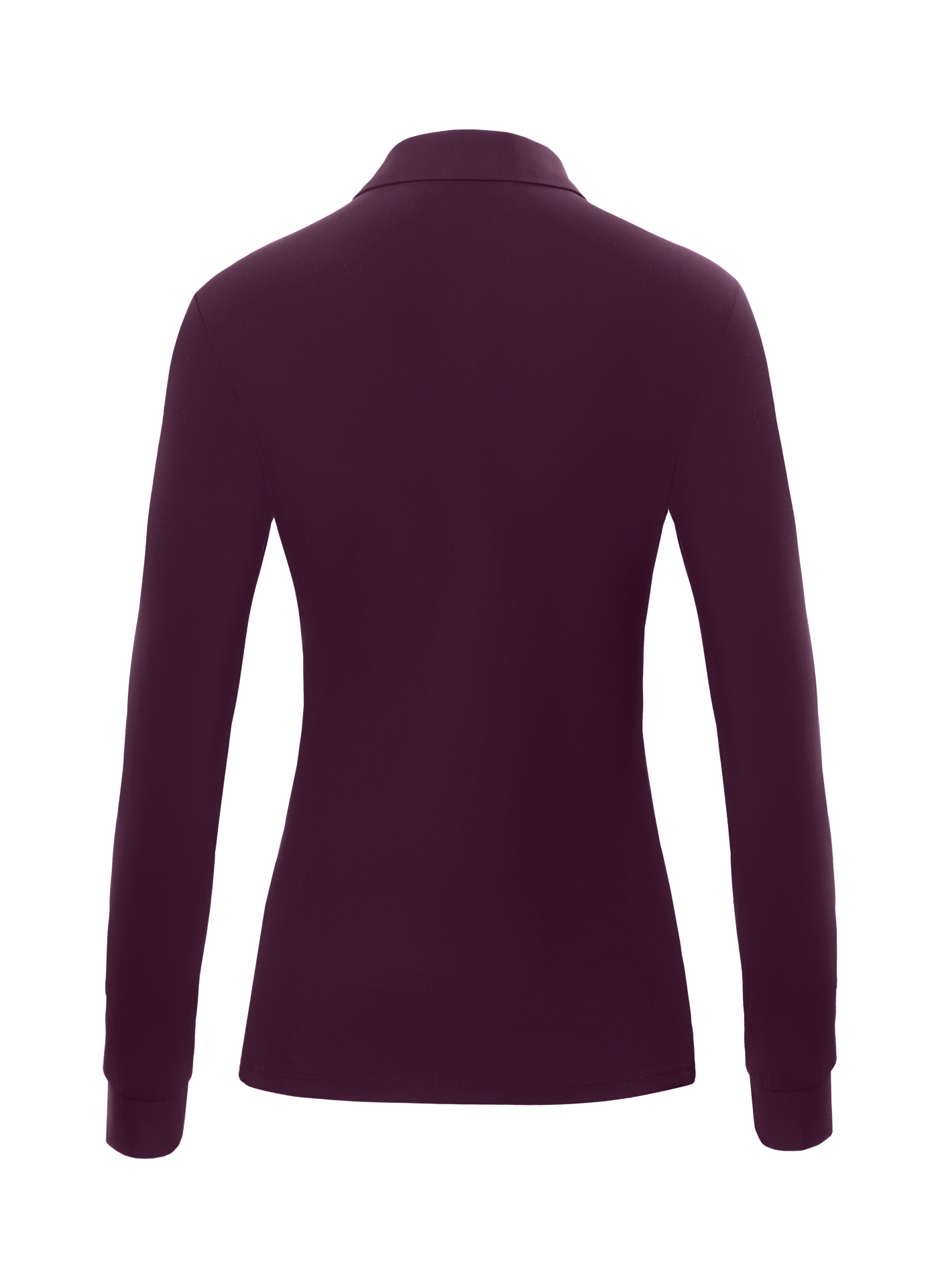 Tracy Polo Plum Long Sleeve Training Shirt by LAGUSO - STRĒID. Sporty equestrian polo shirt with SPF 50 and breathable fabric for horse riders.
