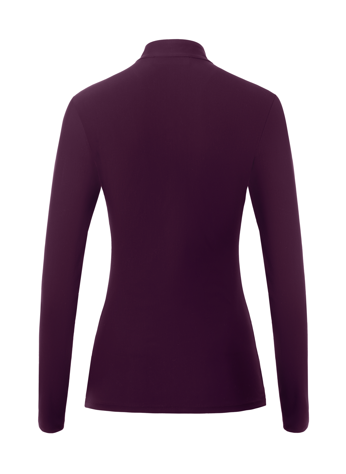 Carlotta Crystal Plum Long Sleeve Training Shirt by LAGUSO - STRĒID. Sporty equestrian shirt with glitter arrow, SPF 50, and breathable plum fabric.

