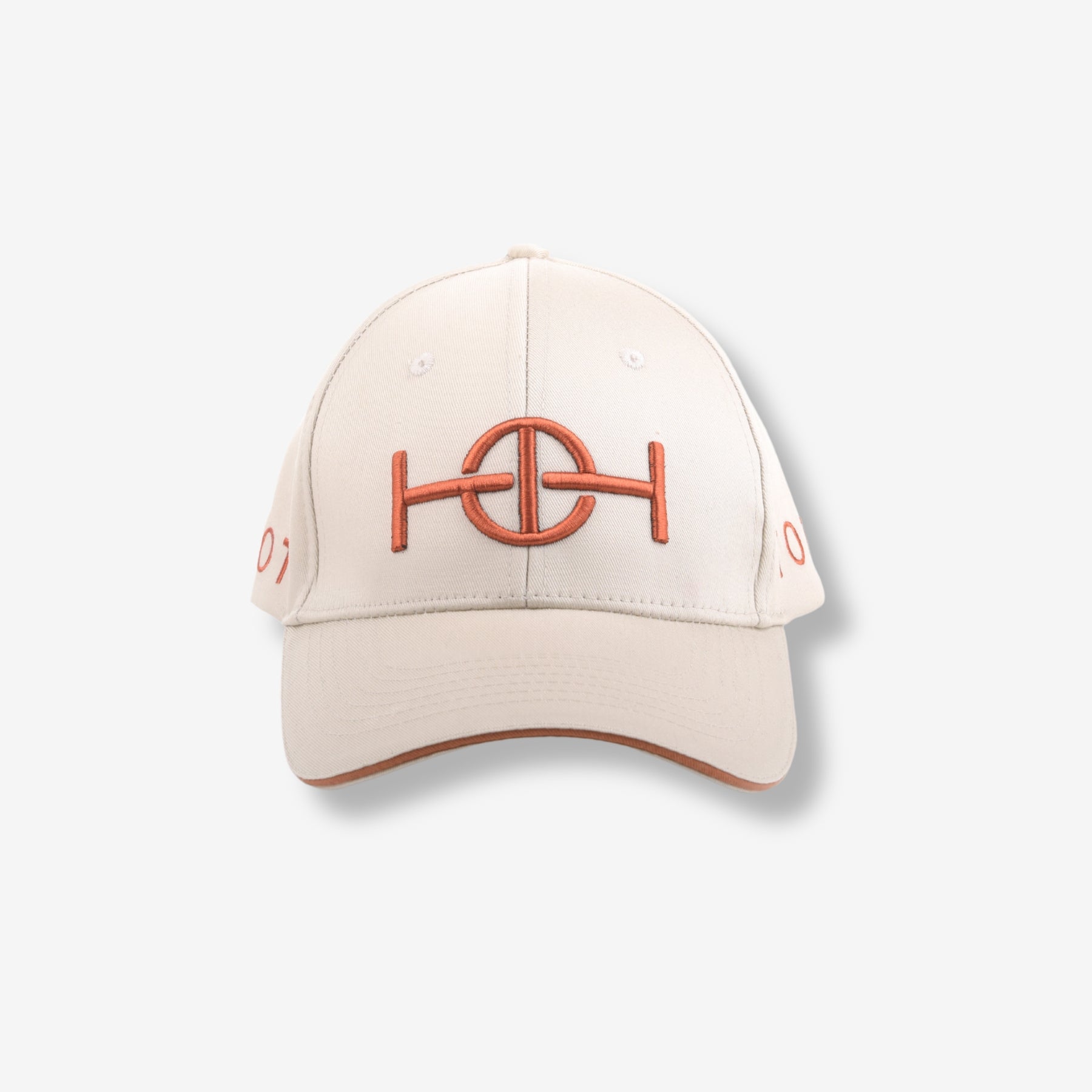 Cotton Twill Cap by TOTI - Strēid. Equestrian cap with terracotta embroidered branding and adjustable cotton tab.

