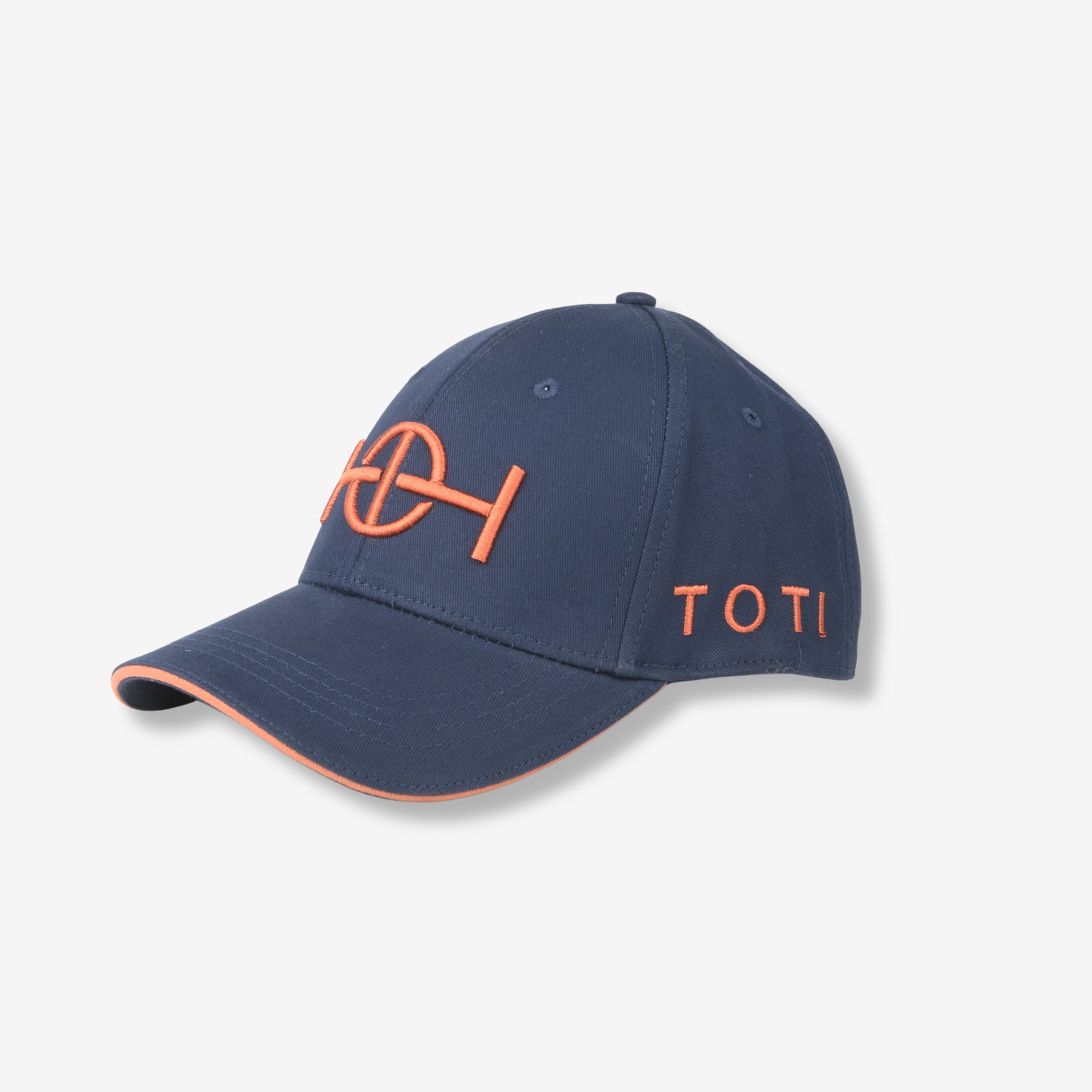 Cotton Twill Cap by TOTI - Strēid. Equestrian cap with terracotta embroidered branding and adjustable cotton tab.

