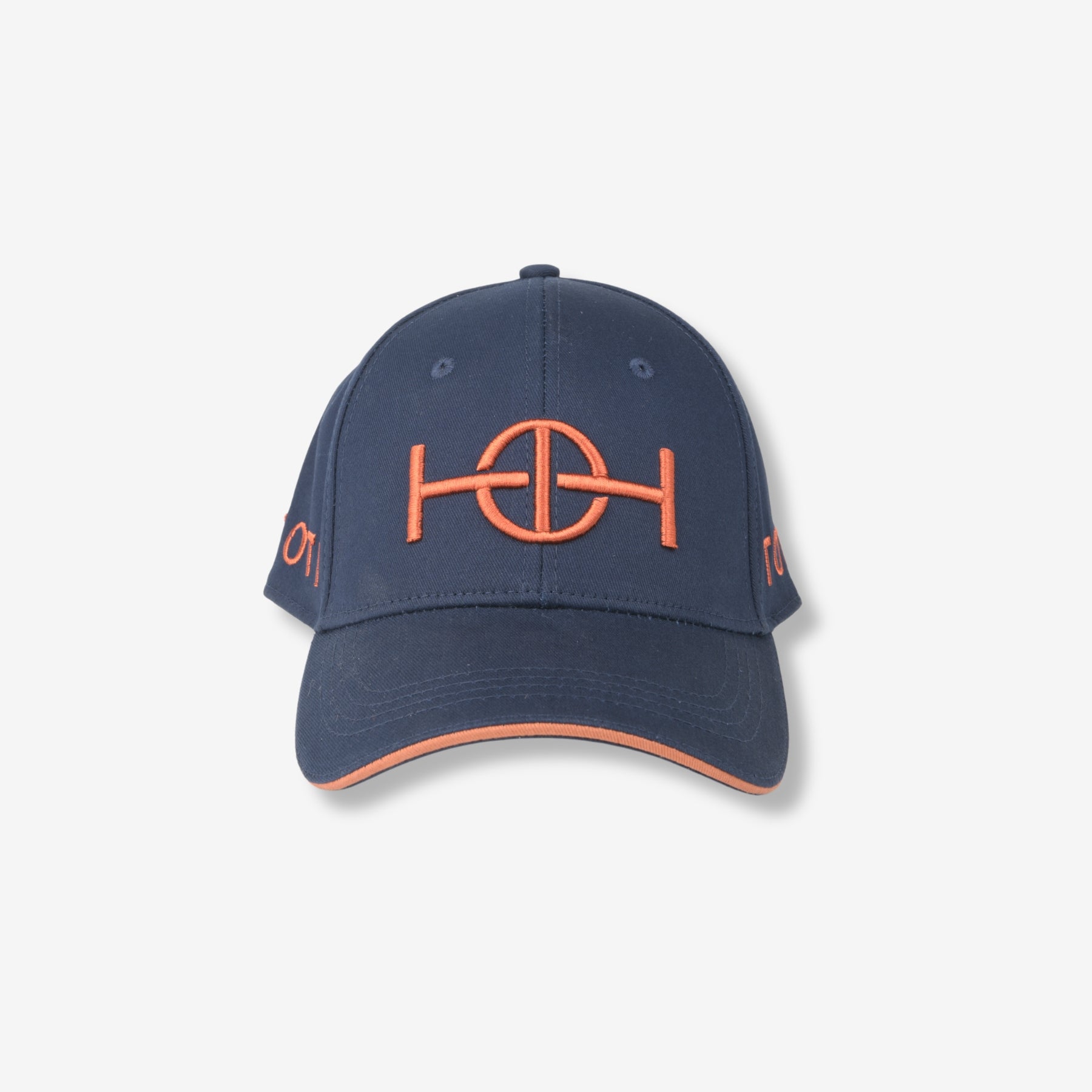 Cotton Twill Cap by TOTI - Strēid. Equestrian cap with terracotta embroidered branding and adjustable cotton tab.

