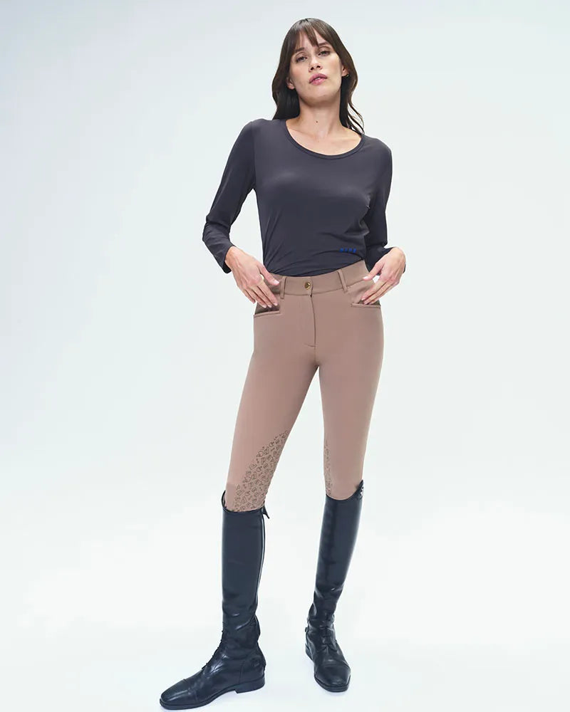 Dada Sport Betty ML Technical Riding T-Shirt - STRĒID. Long-sleeved lightweight tee in Scorched Earth or Marine, bi-stretch, breathable, sunproof, Italian fabric made in Portugal.