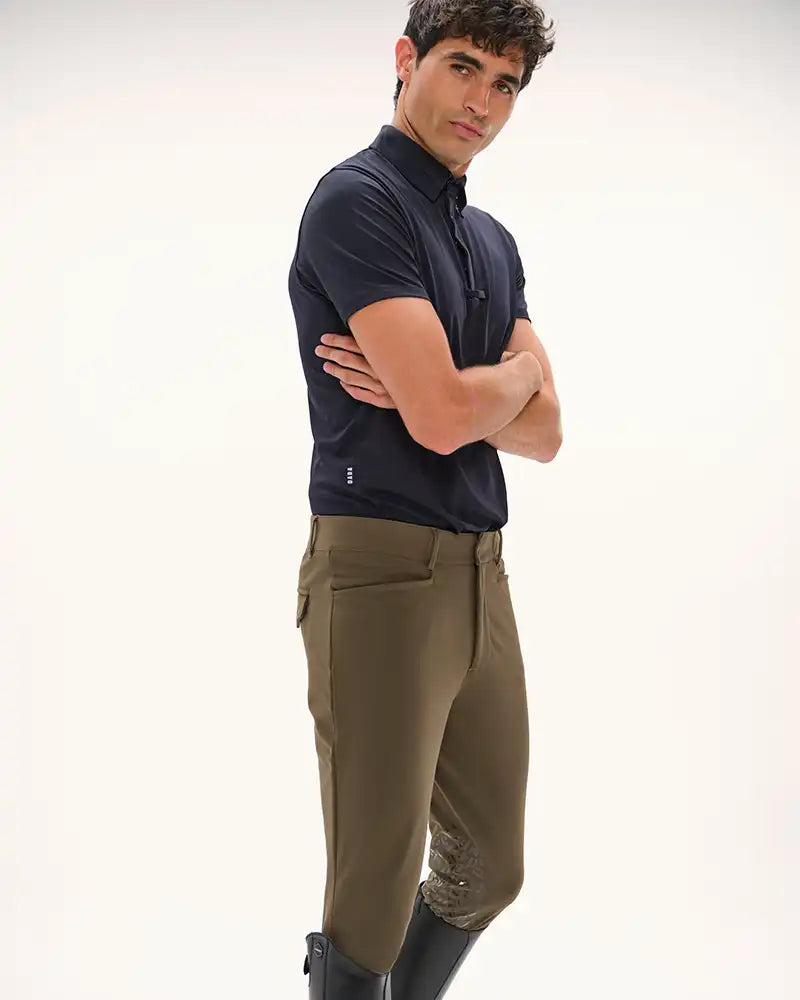 Dada Sport Capitol Men's Riding Pants - STRĒID. Bi-stretch riding pants with Dada knee grip, Lycra ankles, elastic waist, water-repellent Italian fabric made in Portugal.