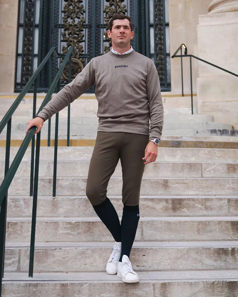 Dada Sport Capitol Men's Riding Pants - STRĒID. Bi-stretch riding pants with Dada knee grip, Lycra ankles, elastic waist, water-repellent Italian fabric made in Portugal.