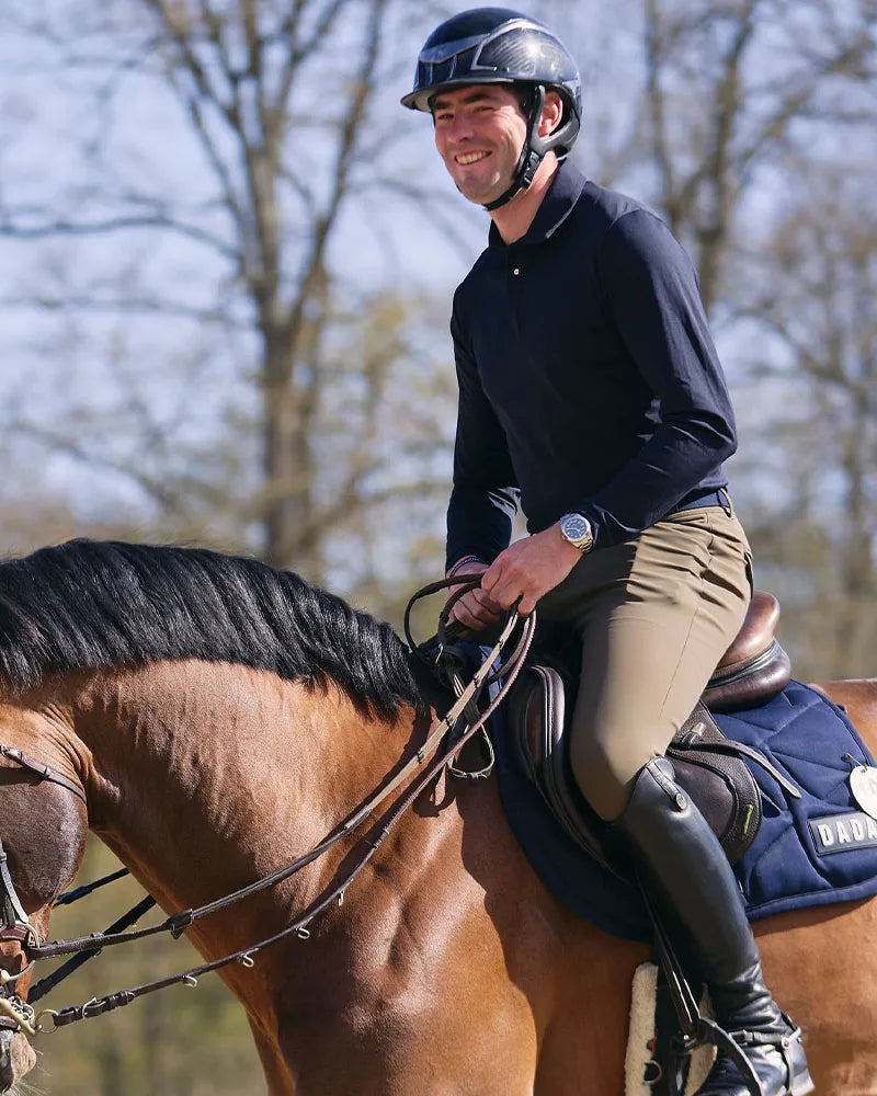 Dada Sport Capitol Men's Riding Pants - STRĒID. Bi-stretch riding pants with Dada knee grip, Lycra ankles, elastic waist, water-repellent Italian fabric made in Portugal.