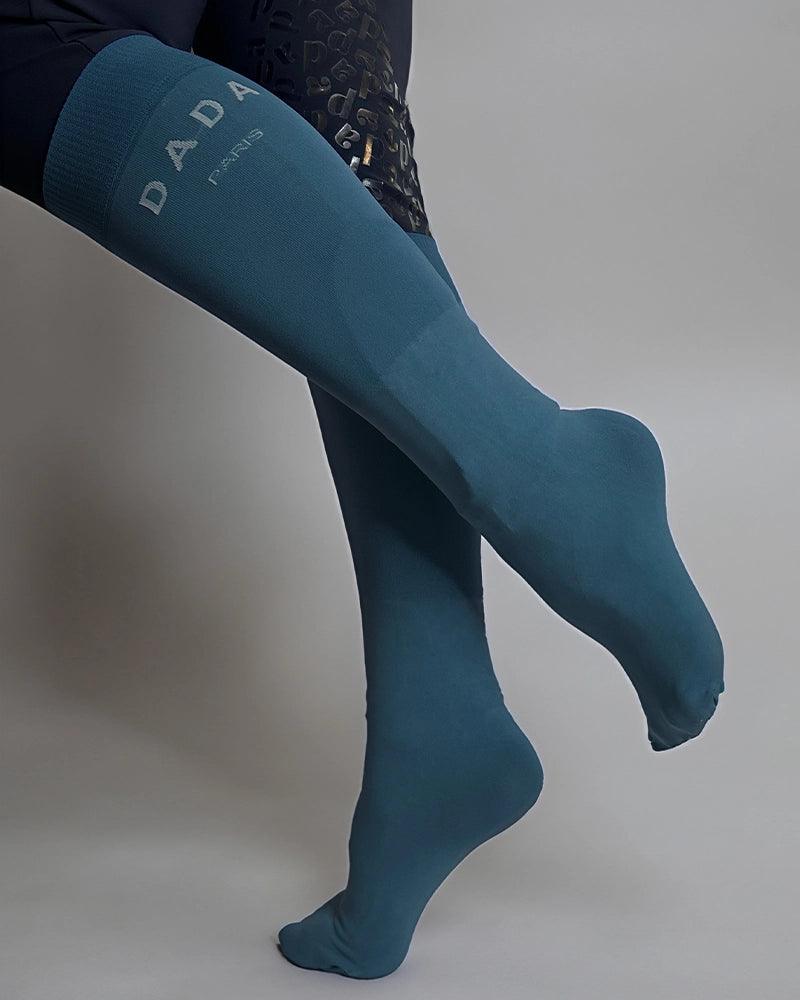 Dada Sport Fifou Socks 2 Pairs - STRĒID. Thin microfiber riding socks in Navy & Chalk or Oxide & Storm, reinforced foot, ribbed cuffs, fits 35-42, made in France.