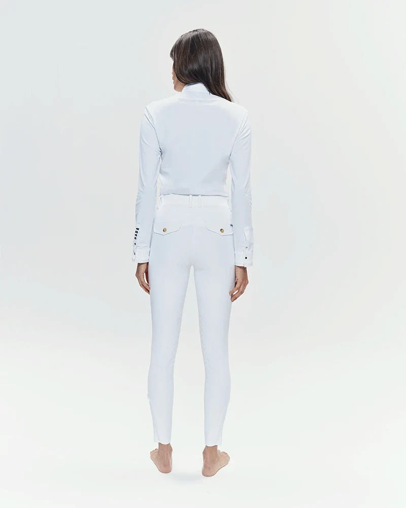 Dada Sport Giovani Grip Shaping Riding Breeches - STRĒID. Italian fabric breeches in black/white/beige/navy with sunproof knee grip.