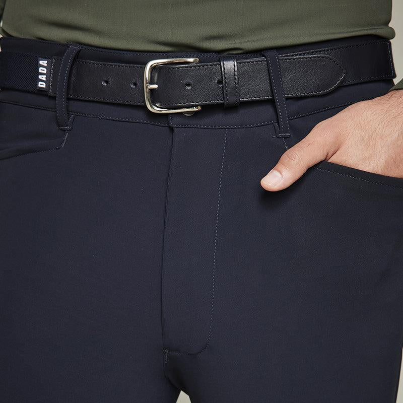 Dada Sport Jaro Men's Belt - STRĒID. Elastic vegetable-tanned Italian leather belt with Maison Poursin brass buckle, made in Portugal for equestrian style.