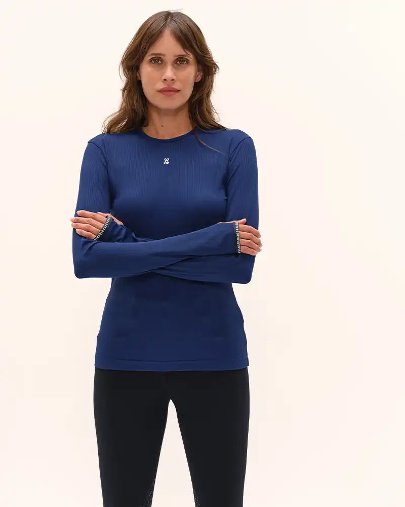 Dada Sport Kira Long Sleeve Technical T-Shirt - STRĒID thumbholes detail performance equestrian shirt