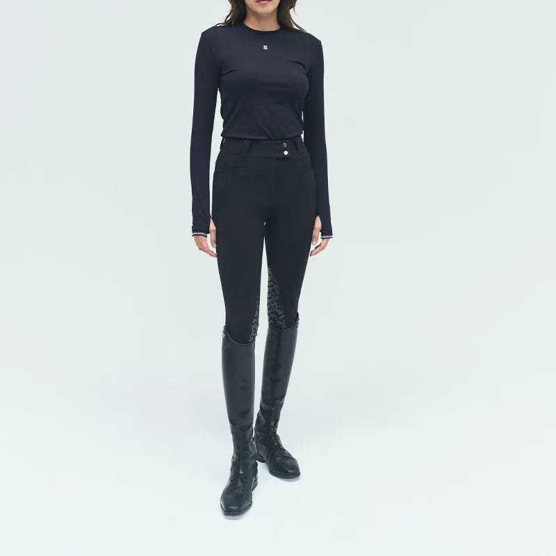 Dada Sport Kit New Shaping Riding Pants with Grip - STRĒID. High-waisted women's breeches with full grip, microfiber push-up, reduced seams, Cobrax buttons, ankle stretch.