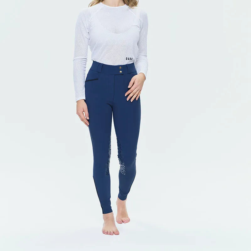 Dada Sport Kit New Shaping Riding Pants with Grip - STRĒID. High-waisted women's breeches with full grip, microfiber push-up, reduced seams, Cobrax buttons, ankle stretch.