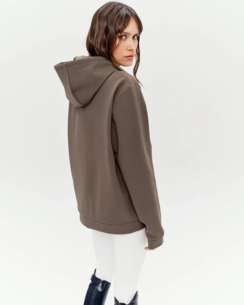 Dada Sport Luigi Hooded Riding Sweatshirt - STRĒID. Unisex technical hoodie with adjustable hood, silicone DADA logo, thermal fabric, pairs with Ghibli pants.