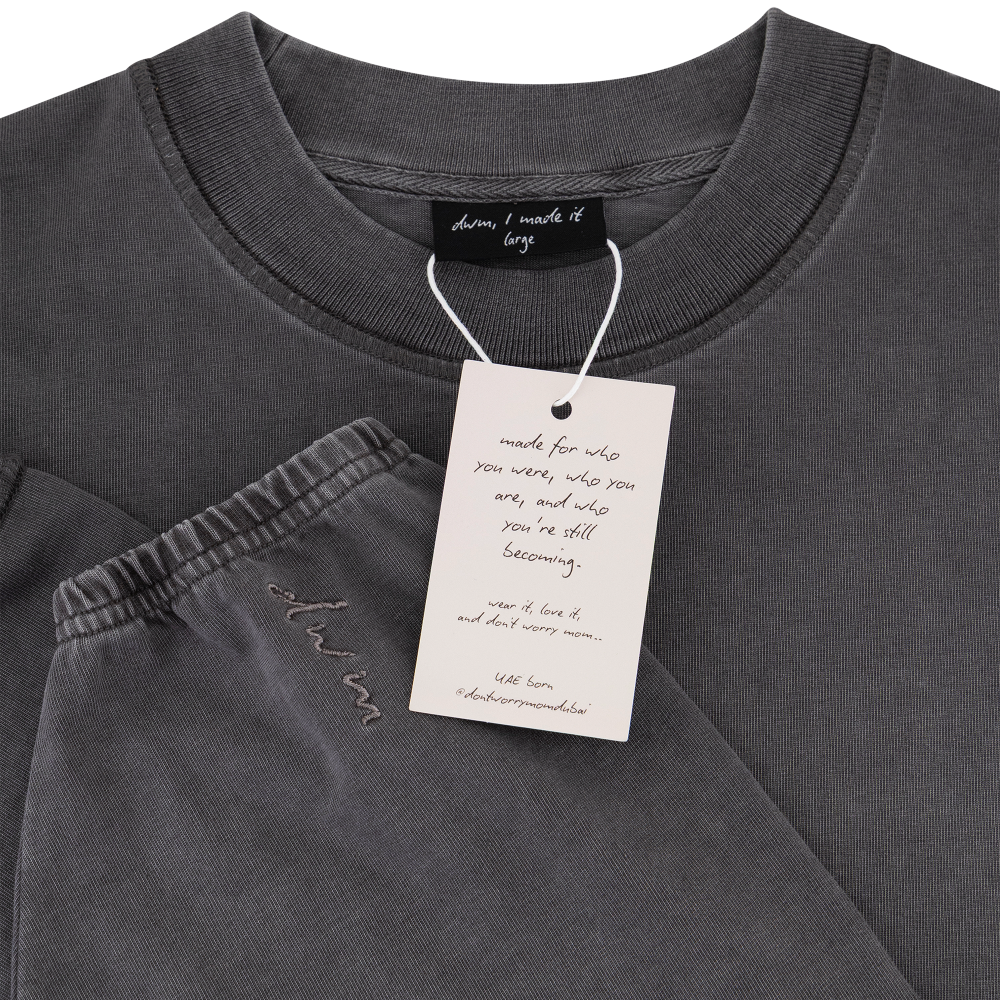 Dubai Winter Ready Long Sleeve Grey - Don't Worry Mom – STRĒID. Washed grey long sleeve top with laid-back fit for in-between weather.