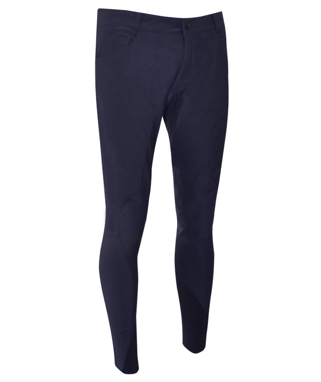 Henry Tec Grip Black Kids Breeches by LAGUSO - STRĒID. Eco-friendly equestrian kidswear with grip system and black stretch fabric for young horse riders.

