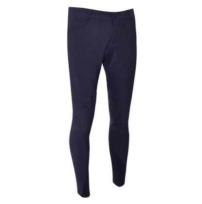 Henry Tec Grip Black Kids Breeches by LAGUSO - STRĒID. Eco-friendly equestrian kidswear with grip system and black stretch fabric for young horse riders.

