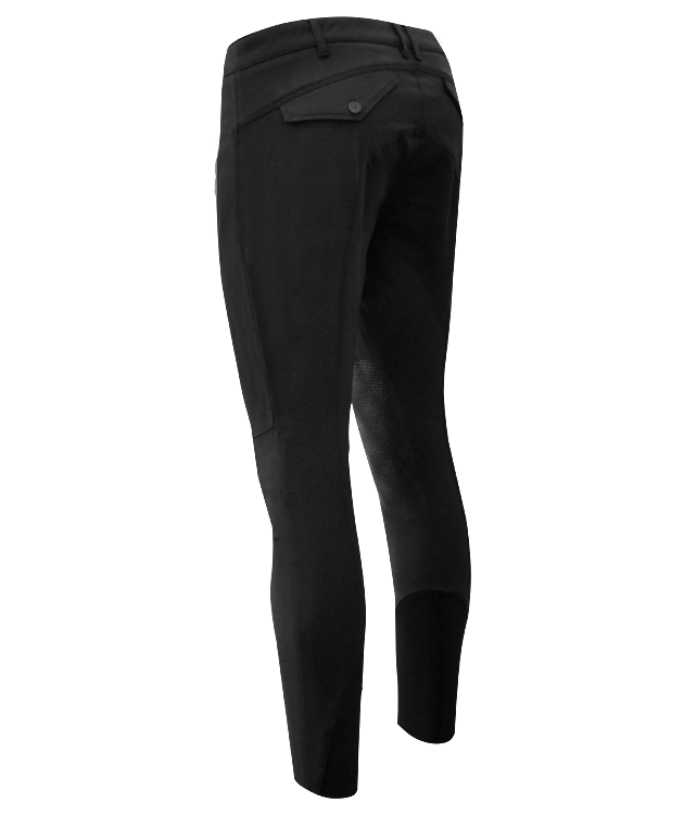 Henry Tec Grip Breeches in Black by LAGUSO - Strēid. Premium equestrian breeches with multilayer stretch fabric and Laguso Gripping System for comfort and performance.

