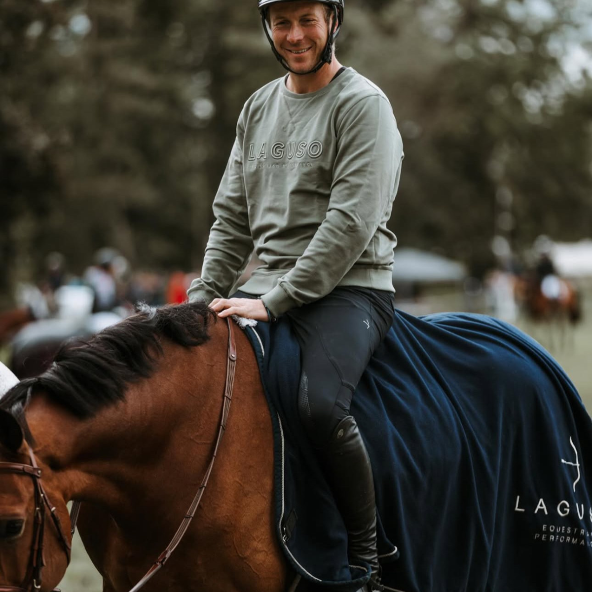 Henry Tec Grip Breeches in Black by LAGUSO - Strēid. Premium equestrian breeches with multilayer stretch fabric and Laguso Gripping System for comfort and performance.

