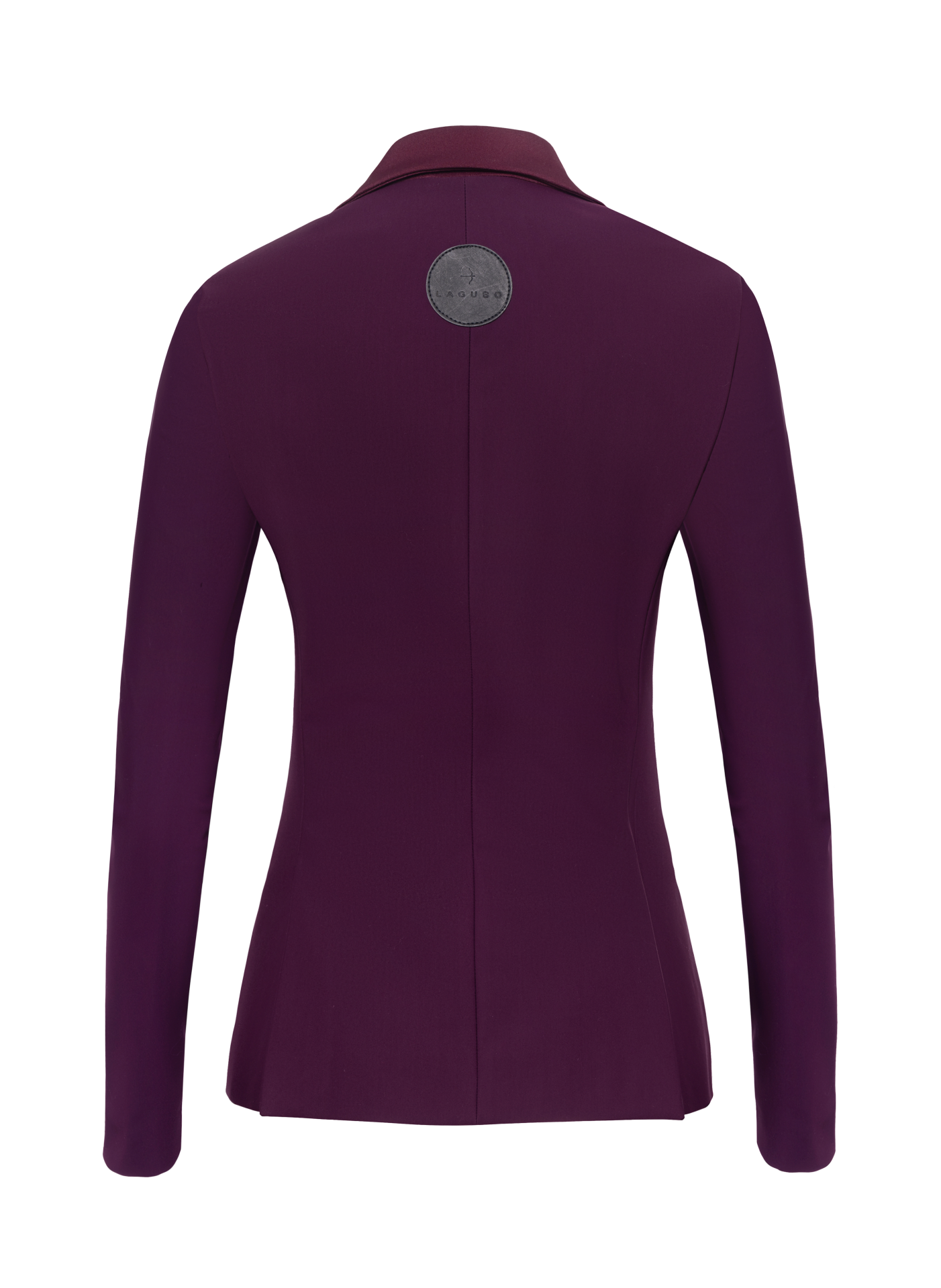 Jane Tec Competition Jacket in Plum by LAGUSO - STRĒID. Premium equestrian show jacket for horse riders with bi-elastic fabric and LPF 50 protection
