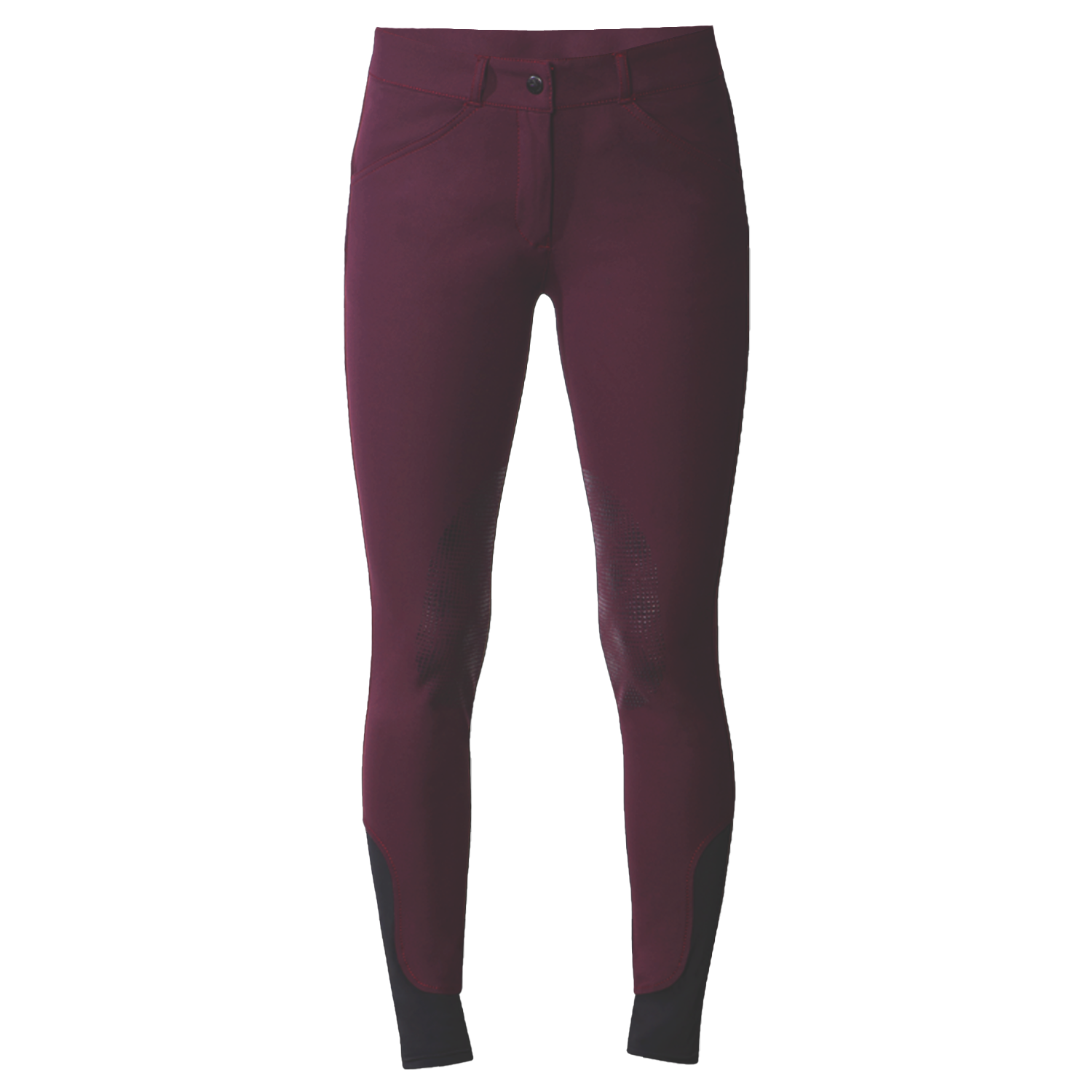 LAGUSO Laura Tec Grip Breeches Plum - STRĒID. Women’s plum riding breeches with 4 pockets, seamless knee grip, elastic cuffs and Laguso Gripping System.