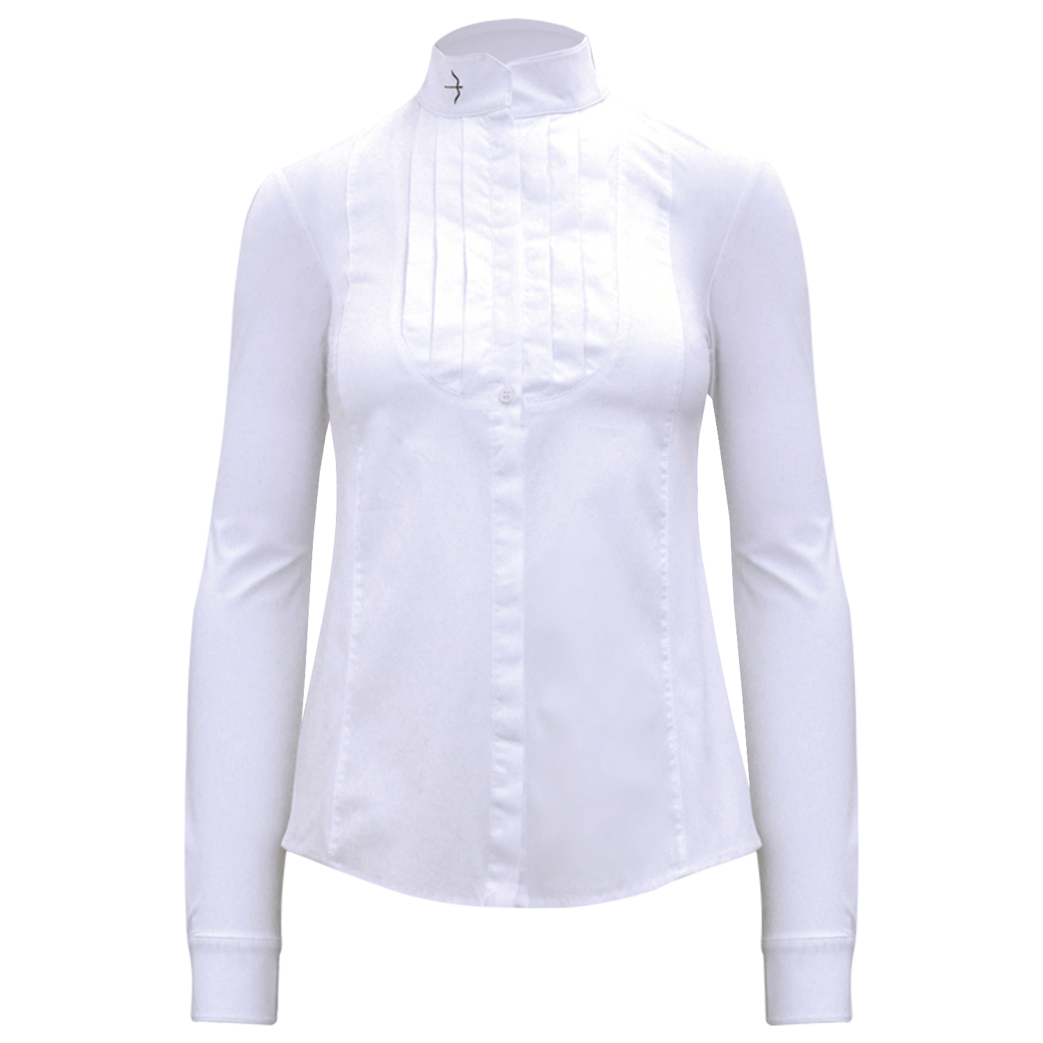 Laila White Competition Blouse by LAGUSO - Strēid. Breathable equestrian blouse with stretch cotton and LPF 50

