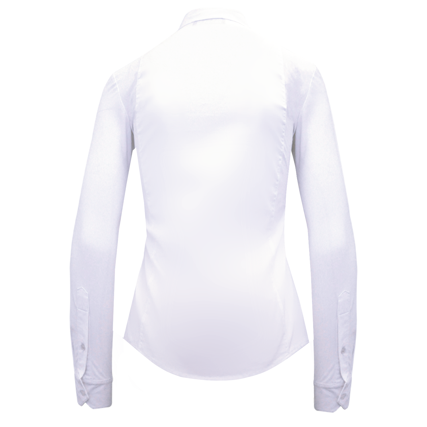 Laila White Competition Blouse by LAGUSO - Strēid. Breathable equestrian blouse with stretch cotton and LPF 50

