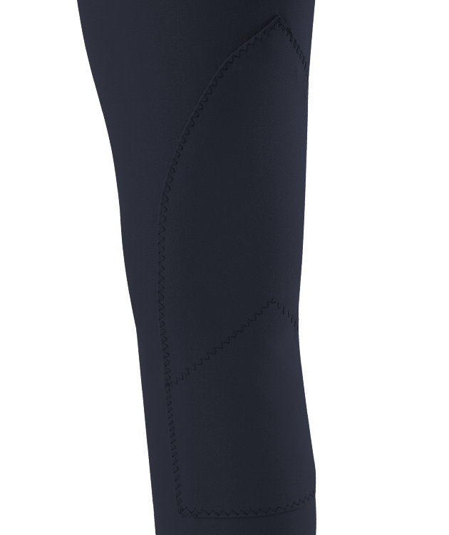 Laura Tec Grip Black Kids Breeches by LAGUSO - STRĒID. Eco-friendly equestrian kidswear with grip system and black stretch fabric for young horse riders.

