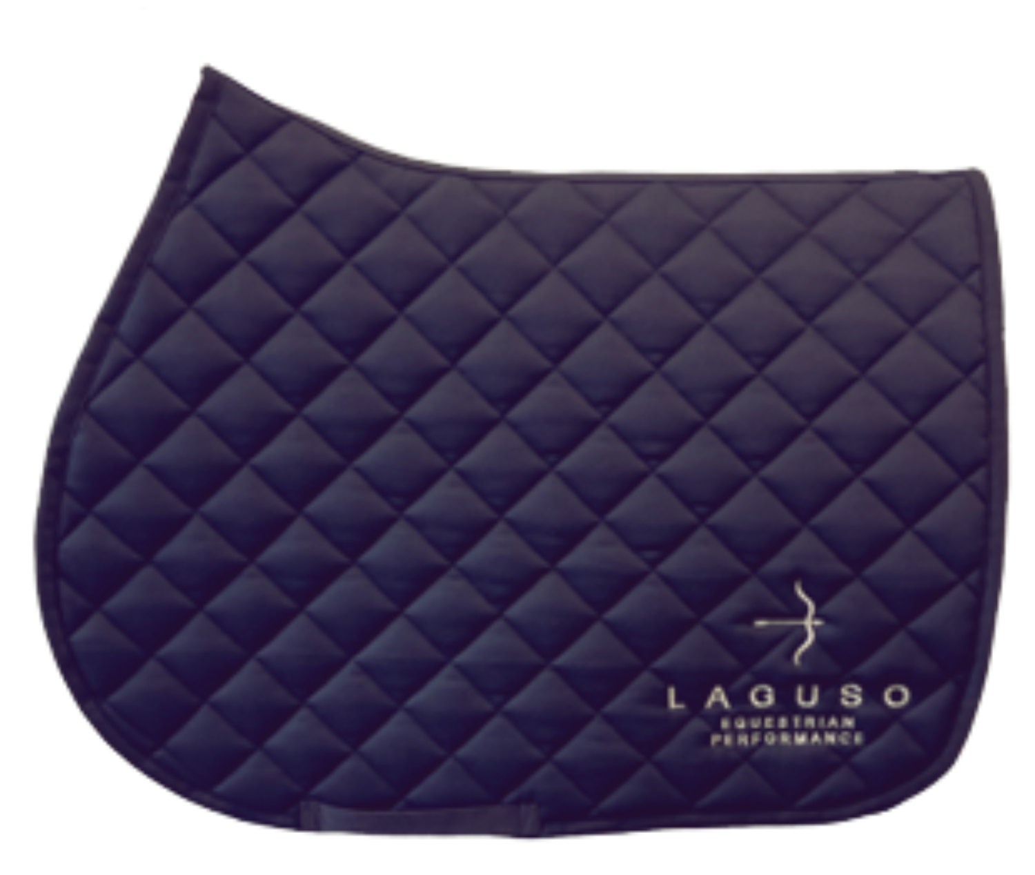 Luxury Jump Saddle Pad in Navy by LAGUSO - Strēid. Premium horse saddle pad with raw cotton filling for absorbency and comfort


