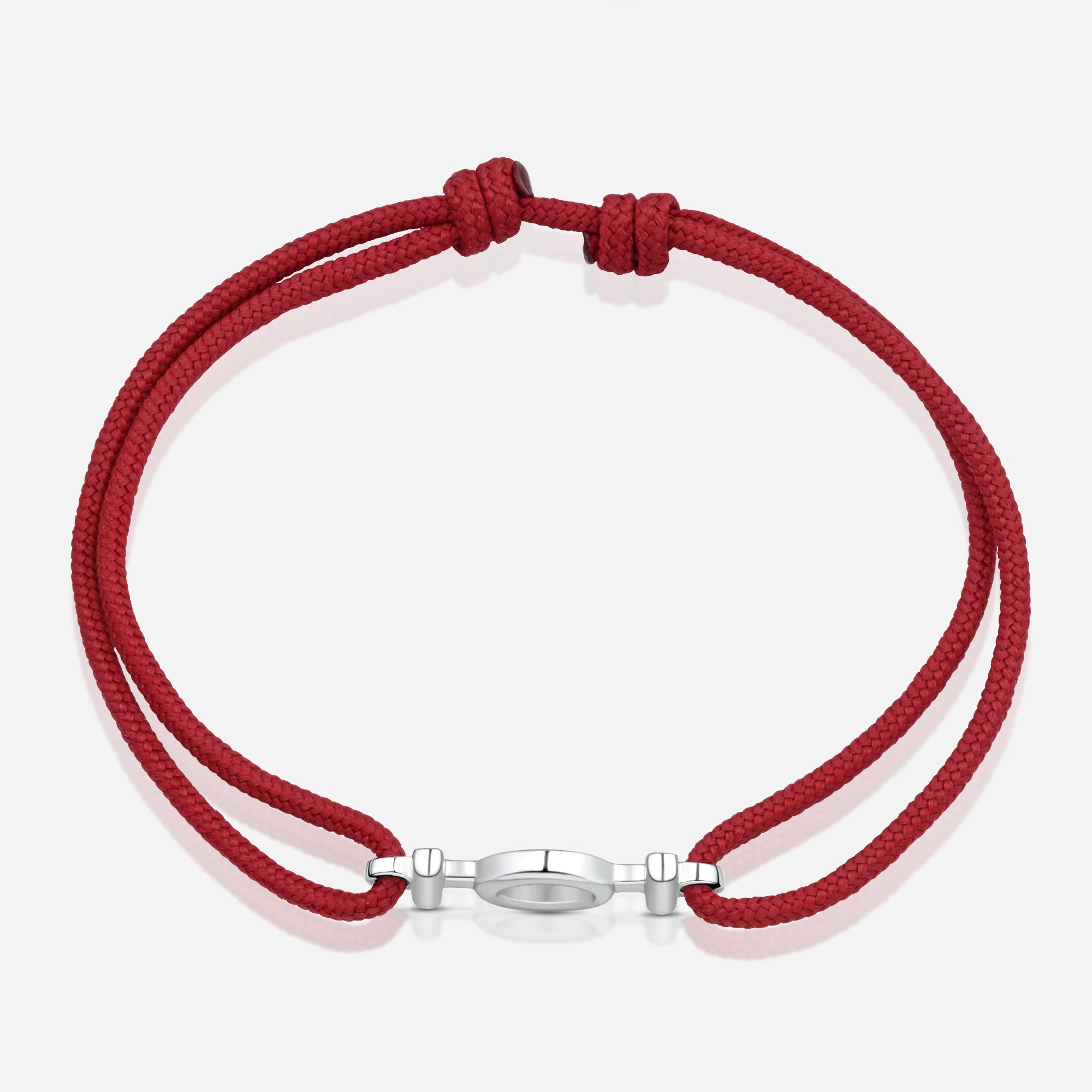 TOTI Destiny Challenge Cord Bracelet Bordeaux - STRĒID. Adjustable bordeaux cord bracelet with meaningful silver strength charm.