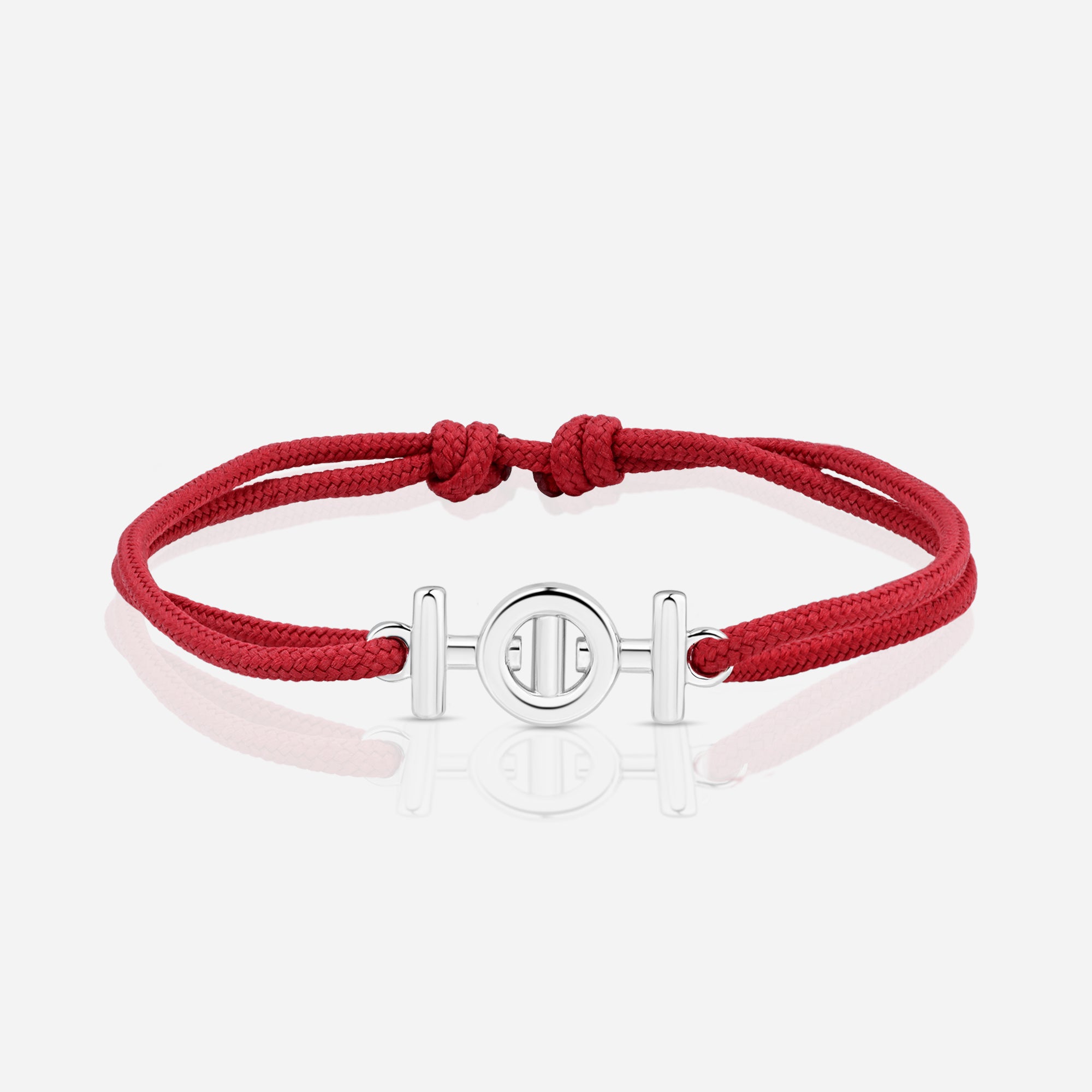 TOTI Destiny Challenge Cord Bracelet Bordeaux - STRĒID. Everyday silver charm bracelet on bordeaux eco cord – symbol of confidence and resilience.