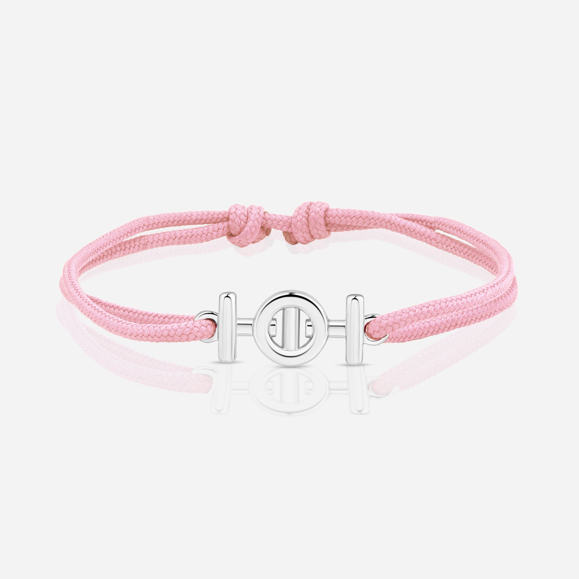 TOTI Destiny Challenge Cord Bracelet Pink - STRĒID. Everyday silver charm bracelet on pink eco cord – symbol of confidence and resilience.