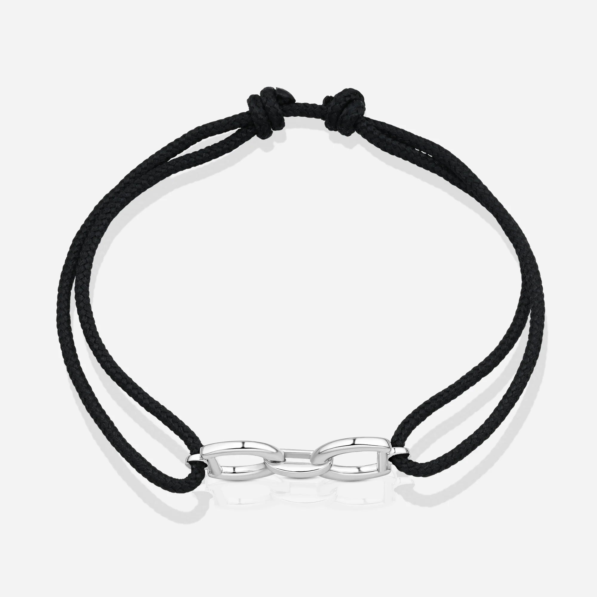 TOTI Destiny Connection Cord Bracelet Black - STRĒID. Adjustable black cord bracelet with meaningful silver unity charm.