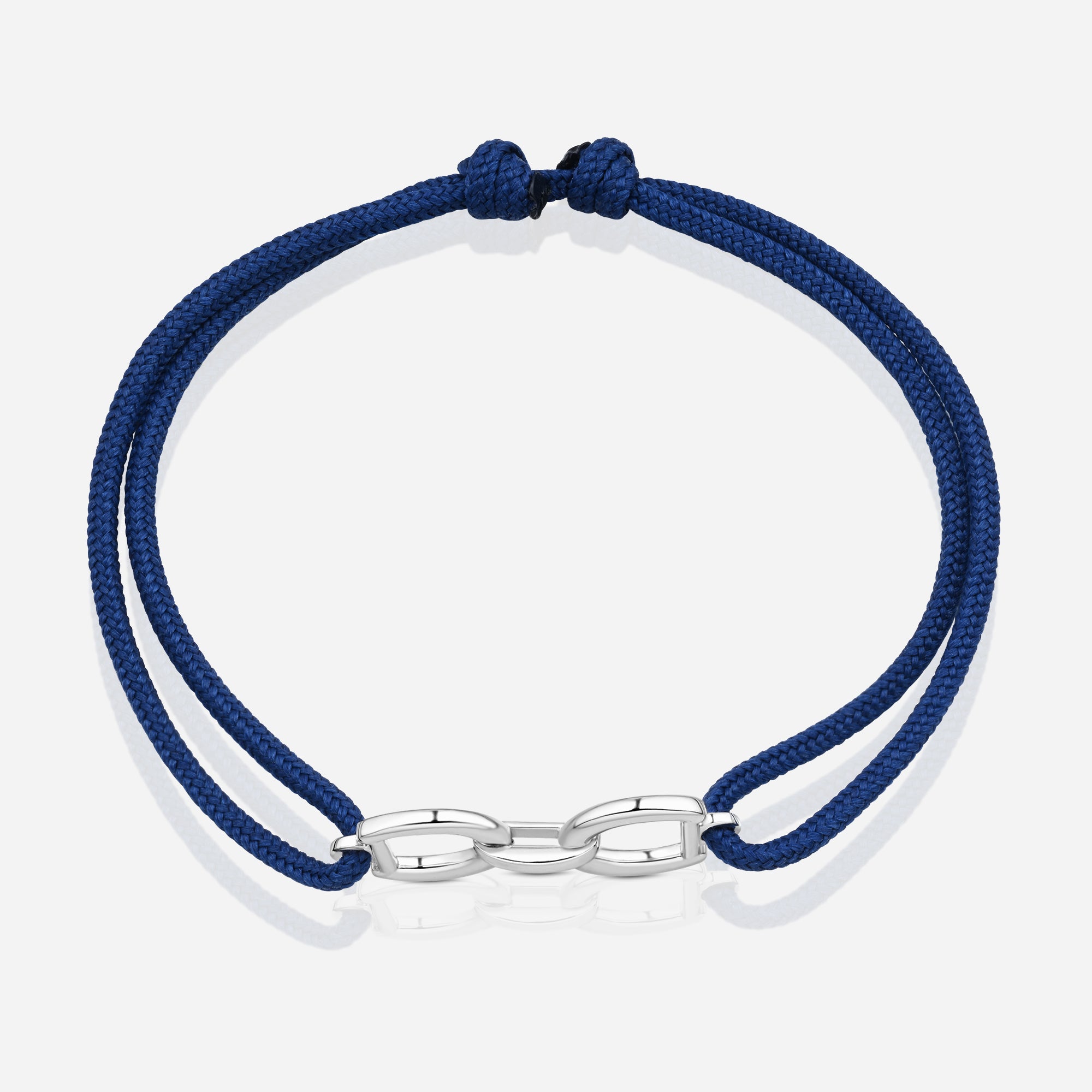 TOTI Destiny Connection Cord Bracelet Blue - STRĒID. Adjustable blue cord bracelet with meaningful silver unity charm.
