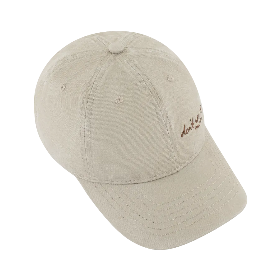 Washed Denim Cap - Side Logo - Don't Worry Mom – STRĒID. Comfortable everyday denim cap with side logo and nostalgic UAE feel.